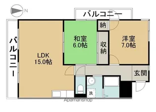 メゾン稲荷【401号室】の間取り