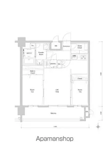 エンクレスト博多PARKSIDE【15階】の間取り