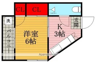 三軒茶屋マンション【3階】の間取り