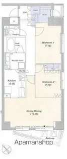デュオフラッツ赤坂【6階】の間取り