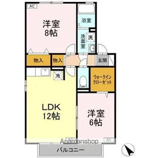 クウラージュ C棟【2階】の間取り