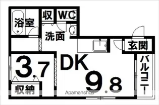 ムトウハイツⅠ【1-D号室】の間取り