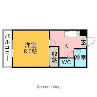 サンクチュアリ高倉C【102号室】の間取り