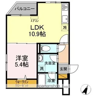 BLANC NEIGE NISHICHIBA(ブラン ネージュ)【2階】の間取り