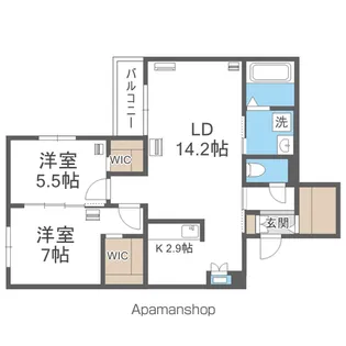 エフュート宮の沢【1階】の間取り