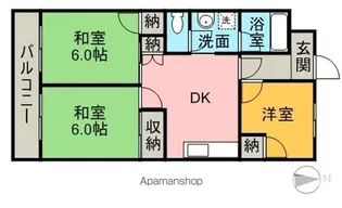 パソナⅤ・Ⅵ【3階】の間取り
