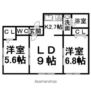 リバティ泉【1階】の間取り