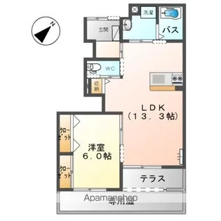 スカイグレイス【1階】の間取り