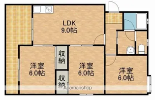 マンションブルースカイ【3階】の間取り