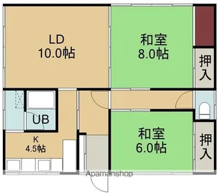 久保田アパート(クボタアパート)【1F号室】の間取り