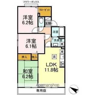 セジュール・パルク【南区 柏原】 B棟【1階】の間取り