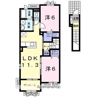 フルール ドゥ スリジェ【2階】の間取り