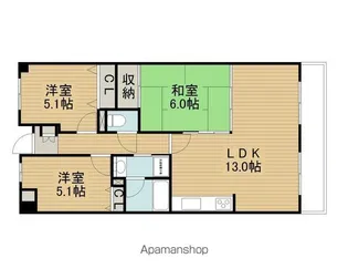 プランテーム吉田【3階】の間取り