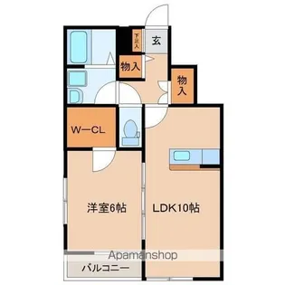 アネックスカノエB【1階】の間取り