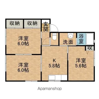 オーシャンヒルズC【201号室】の間取り