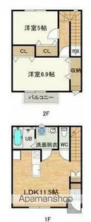 ファミールS横河原【B号室】の間取り