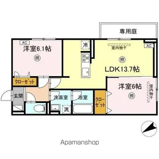 セルヴェール【1階】の間取り