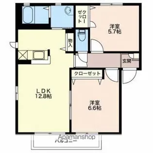 シアトルB【2階】の間取り