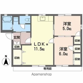レジデンス飯田【102号室】の間取り