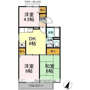 ロイヤルタウン泉 D【2階】の間取り