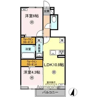 ロイヤルタウン上峰B【1階】の間取り