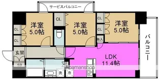 セイシア大拓26【7階】の間取り
