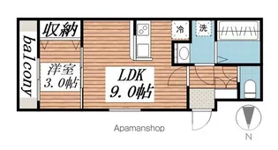 アルバーノ中村vermilion【3階】の間取り