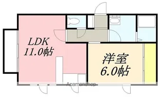 TIME中島Ⅱ【201号室】の間取り