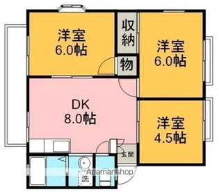 サンハイツ新井D棟【2階】の間取り