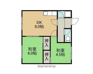 白瀬アパートB【202号室】の間取り