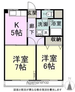 カーサフィオーレ【102号室】の間取り
