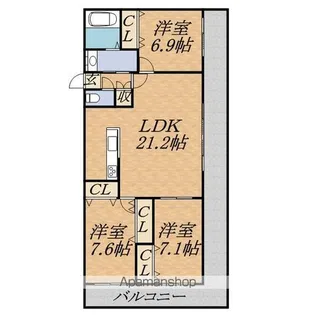 ディアコート69【4階】の間取り