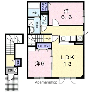 パール オブ ハート【2階】の間取り