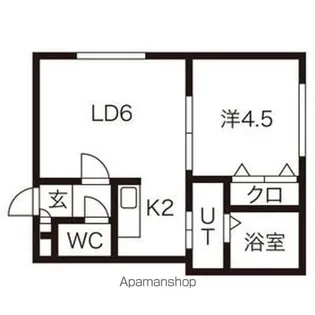 パークリュクスN18 ロイヤルヴィラ【201号室】の間取り