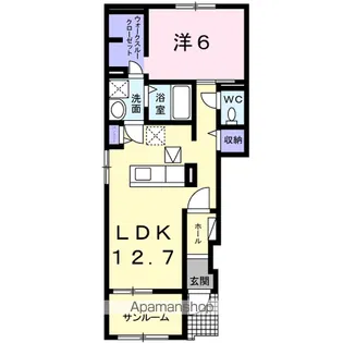ハイツ幸栄 B【1階】の間取り