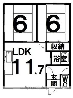 岡マンション【2階】の間取り
