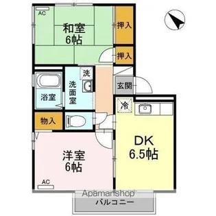 2DKの間取り画像