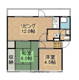 エバーライフ花ヶ島【4階】の間取り