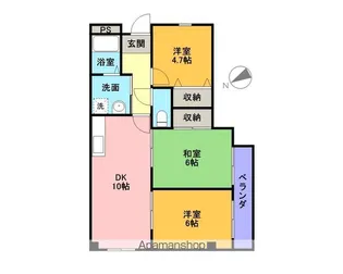 グランドハイムしひぐち【105号室】の間取り