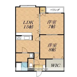 2LDKの間取り画像