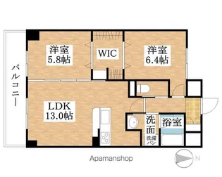 セントラルスクエア岩倉【604号室】の間取り
