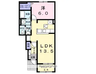 シャン ドゥ フルール C【1階】の間取り