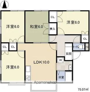 ハイツオオウエA【201号室】の間取り