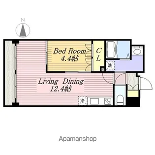 セザン新町【6階】の間取り