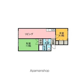 アピアスコート【202号室】の間取り