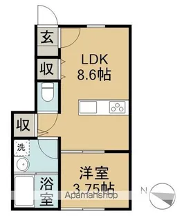 LUNA BIANCA TAKAGI A棟【1階】の間取り