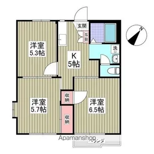ブループラム長渕【1階】の間取り