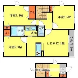 CASA VERDE B棟【2階】の間取り
