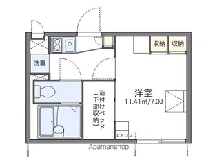 レオパレスフローラ中里【1階】の間取り