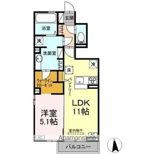 セレスティア鳴神【1階】の間取り